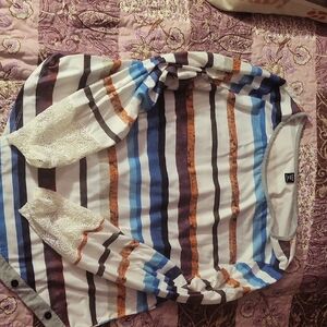 SHEIN Floral and Gray Top